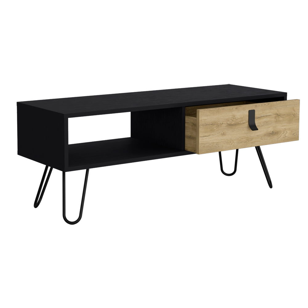 Coffee Table Magness, Living Room, Black Macadamia Multicolor Particle Board Engineered Wood