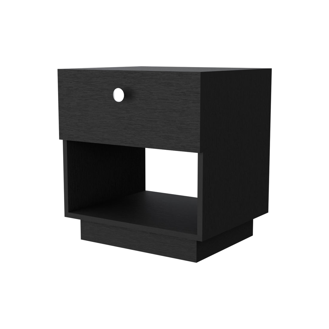 Peyton 2 Piece Bedroom Set, Armoire Nightstand, Black Black Particle Board Engineered Wood