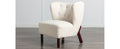 Accent Chair, Upholstered Armless Chair Lambskin Sherpa Single Sofa Chair With Wooden Legs, Modern Reading Chair For Living Room Bedroom Small Spaces Apartment, Cream Cream Polyester