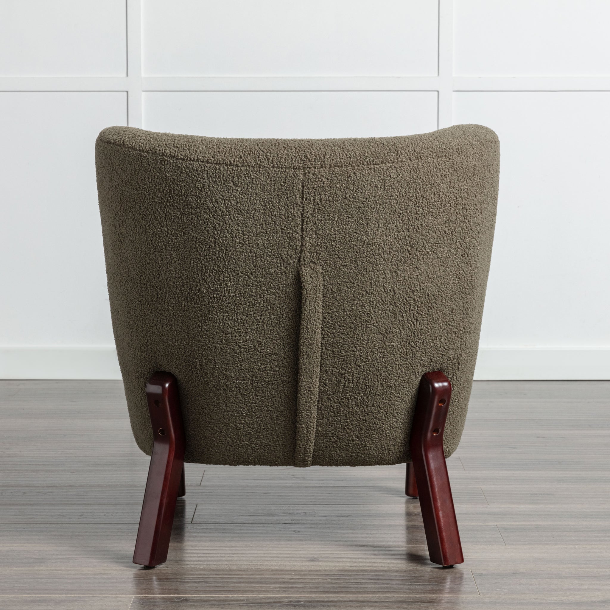 Accent Chair, Upholstered Armless Chair Lambskin green-polyester