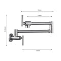 Wall Mount Folding Kitchen Pot Filler Faucet Brushed Nickel Brass