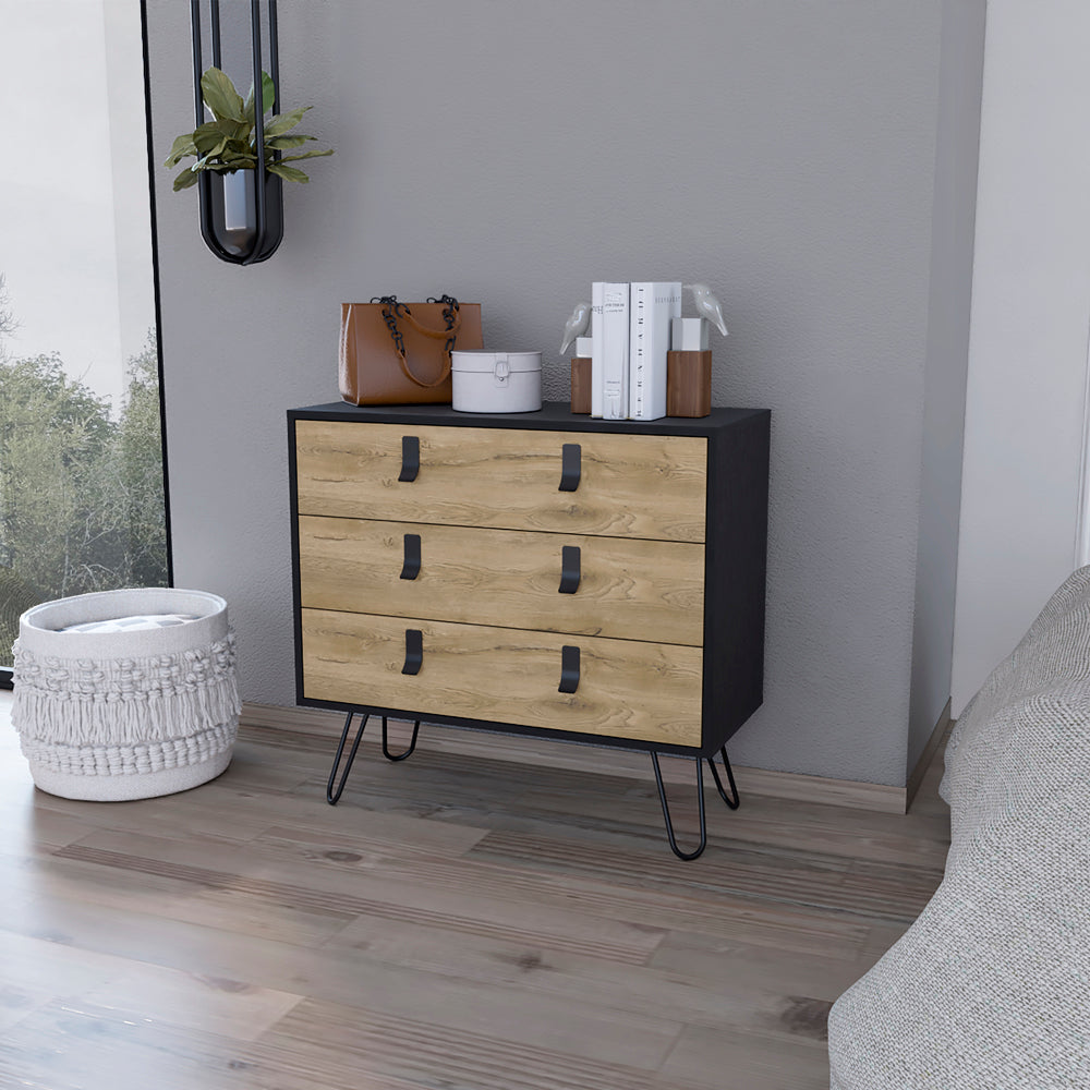 Dresser Magness, Bedroom, Black Macadamia Multicolor Particle Board Engineered Wood