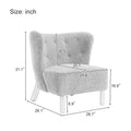 Accent Chair, Upholstered Armless Chair Lambskin Sherpa Single Sofa Chair With Wooden Legs, Modern Reading Chair For Living Room Bedroom Small Spaces Apartment, Cream Cream Polyester