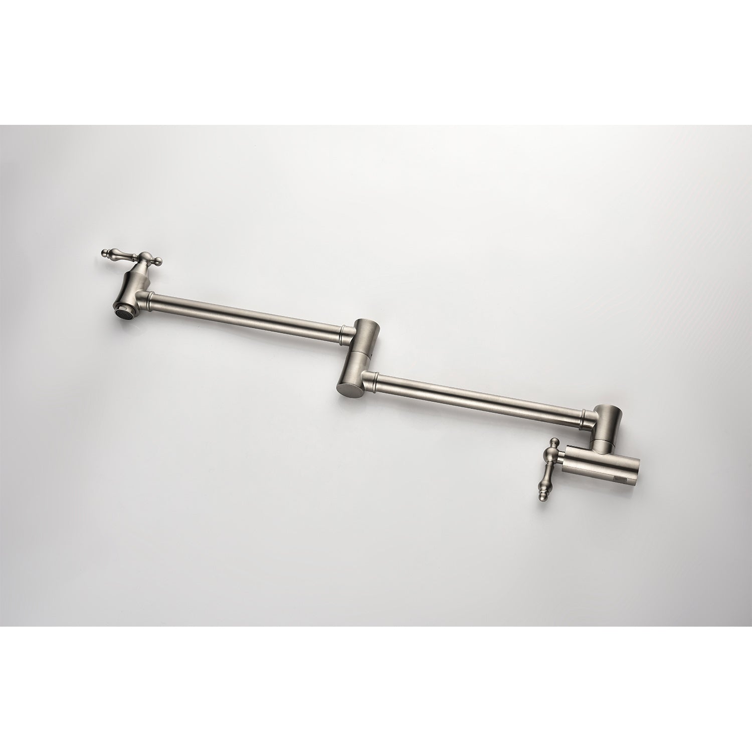 Wall Mount Folding Kitchen Pot Filler Faucet Brushed Nickel Brass