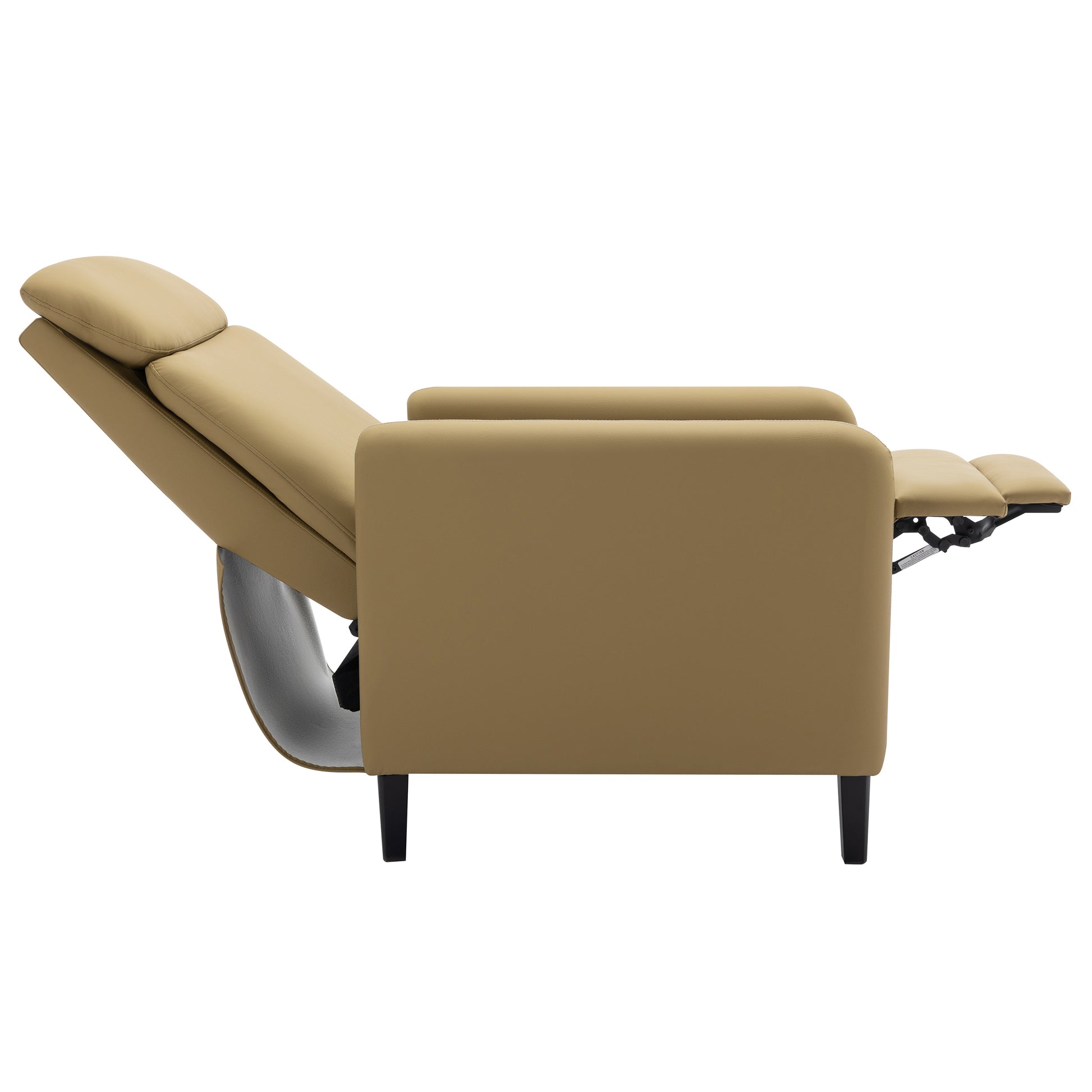 Modern Artistic Color Design Adjustable Recliner Chair Pu Leather For Living Room Bedroom Home Theater, Mustard Green Mustard Pu Leather