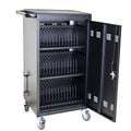 Mobile Charging Cart And Cabinet For Tablets Laptops 45 Device Black Steel Steel