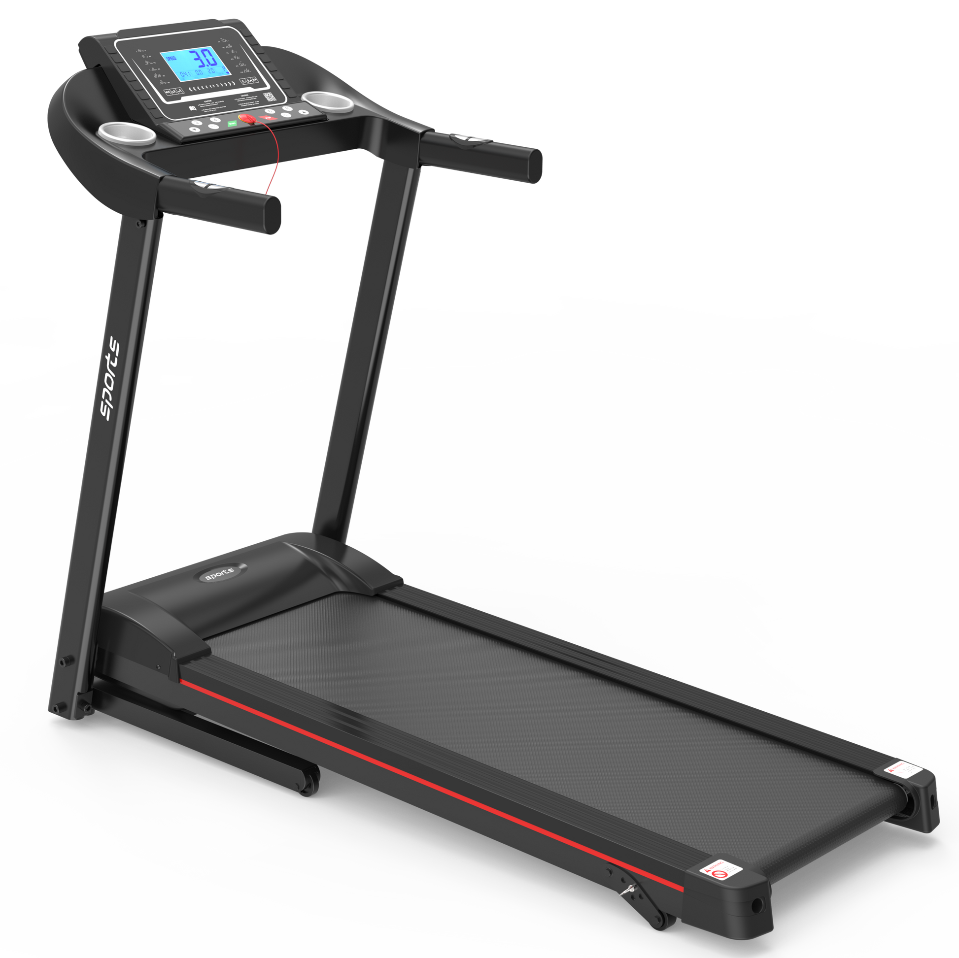 Fitshow App Home Foldable Treadmill With Incline, Folding Treadmill For Home Workout, Electric Walking Running Treadmill Machine 5" Lcd Screen 250 Lb Capacity Bluetooth Music Indoor Fitness Black Handheld Foldable Body Building Carbon Steel