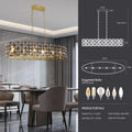 Modern Champagne Gold Oval Crystal Ceiling Chandelier Luxury Home Decor Light Fixture Transparent Modern Crystal