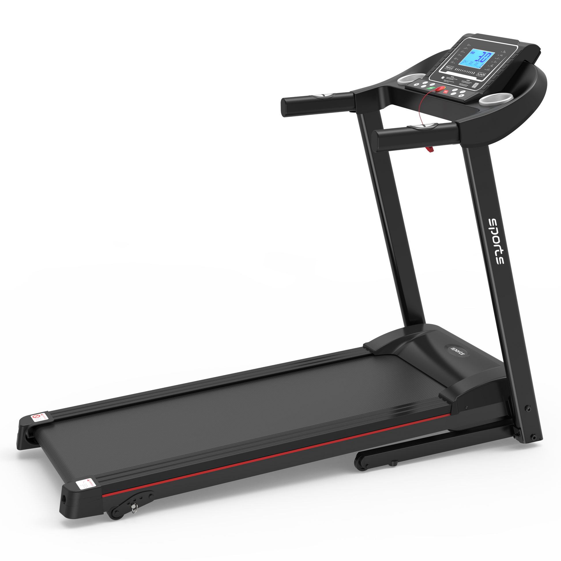 Fitshow App Home Foldable Treadmill With Incline, Folding Treadmill For Home Workout, Electric Walking Running Treadmill Machine 5" Lcd Screen 250 Lb Capacity Bluetooth Music Indoor Fitness Black Handheld Foldable Body Building Carbon Steel