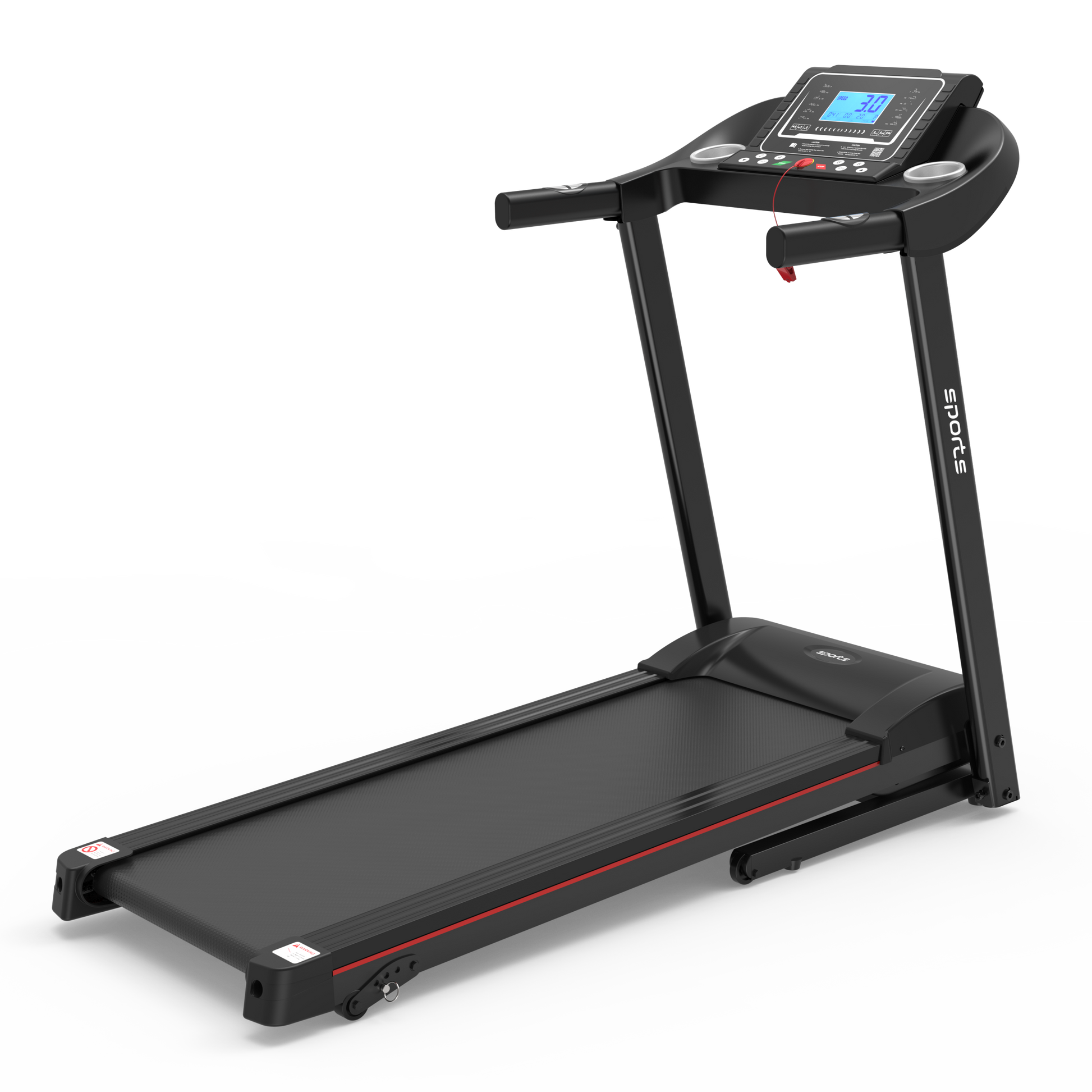 Fitshow App Home Foldable Treadmill With Incline, Folding Treadmill For Home Workout, Electric Walking Running Treadmill Machine 5" Lcd Screen 250 Lb Capacity Bluetooth Music Indoor Fitness Black Handheld Foldable Body Building Carbon Steel