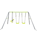 Xns081 Lime Green Interesting Swingset With Plastic Safe Swing Set 440Lbs For Outdoor Playground For Age 3 With Face To Face Without Tee Lime Green Steel