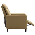 Modern Artistic Color Design Adjustable Recliner Chair Pu Leather For Living Room Bedroom Home Theater, Mustard Green Mustard Pu Leather