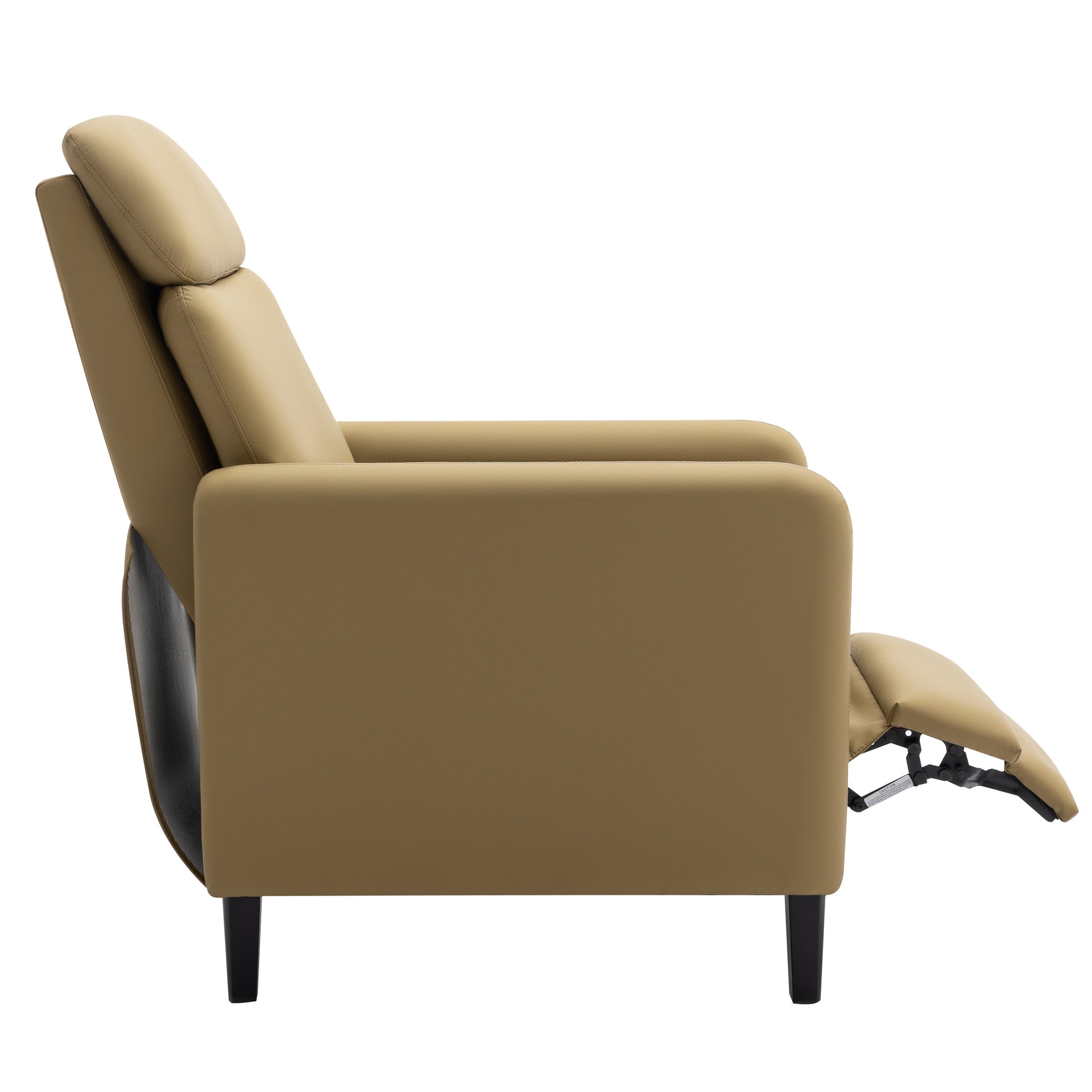 Modern Artistic Color Design Adjustable Recliner Chair Pu Leather For Living Room Bedroom Home Theater, Mustard Green Mustard Pu Leather