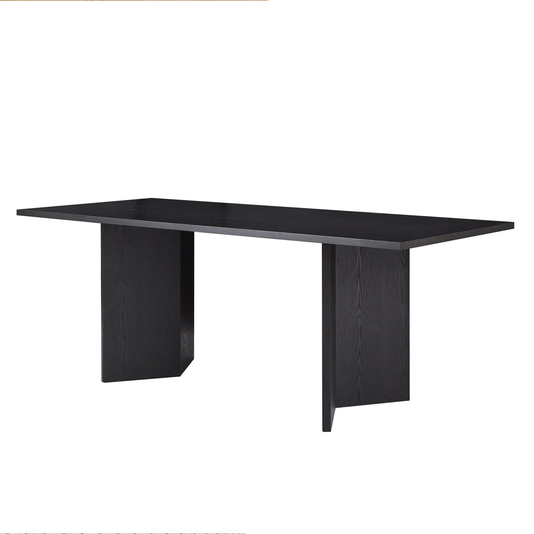 78.74 Inch Wood Dining Table Kitchen Table Small Space Dining Table For Farmhouse Center Table, Home Furniture Kitchen Table, Modern Dining Room Table Black Matt Black Mdf