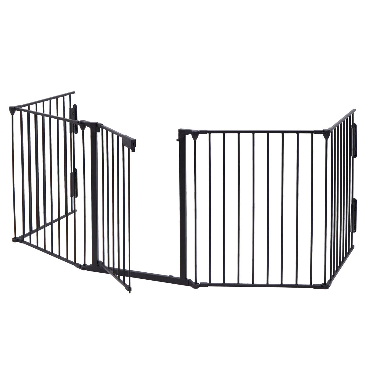 Fireplace Fence Black 5 Piece Set Black Metal