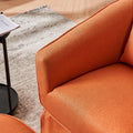 Swivel Barrel Chair With Ottoman, Swivel Accent Chairs Armchair For Living Room, Reading Chairs For Bedroom Comfy, Round Barrel Chairs With Black Metal Base Orange Orange Primary Living Space Modern Linen