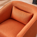 Swivel Barrel Chair With Ottoman, Swivel Accent Chairs Armchair For Living Room, Reading Chairs For Bedroom Comfy, Round Barrel Chairs With Black Metal Base Orange Orange Primary Living Space Modern Linen