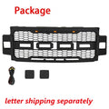 Front Grille For 2017 2018 2019 Ford F250 F350 Super Duty Raptor Grill W Led Lights & Letters Matte Black Matt Black Abs Abs