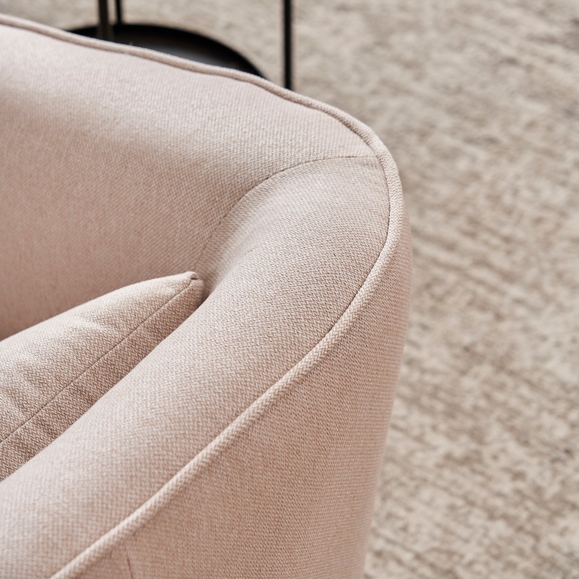 Swivel Barrel Chair With Ottoman, Swivel Accent Chairs Armchair For Living Room, Reading Chairs For Bedroom Comfy, Round Barrel Chairs With Black Metal Base Beige Beige Primary Living Space Modern Linen