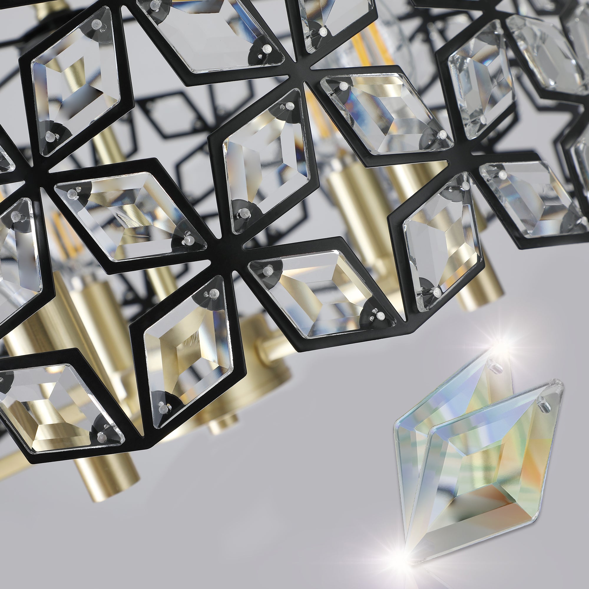 Modern Crystal Chandelier for Living Room Round transparent-modern-crystal