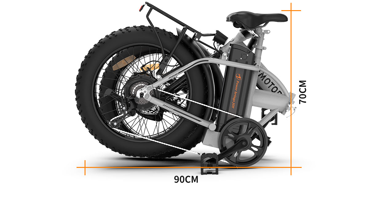 Aostirmotor Folding Electric Bike Ebike Bicycle 750W Motor 20" Fat Tire With 48V 12.5Ah Li Battery Beach Snow Bicycle A30 Cycling Gray Foldable Aluminium