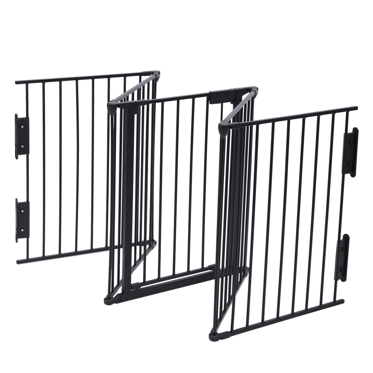 Fireplace Fence Black 5 Piece Set Black Metal