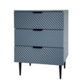 3 Drawer Cabinet, Accent Storage Cabinet, Suitable For Bedroom, Living Room, Study Blue Particle Board