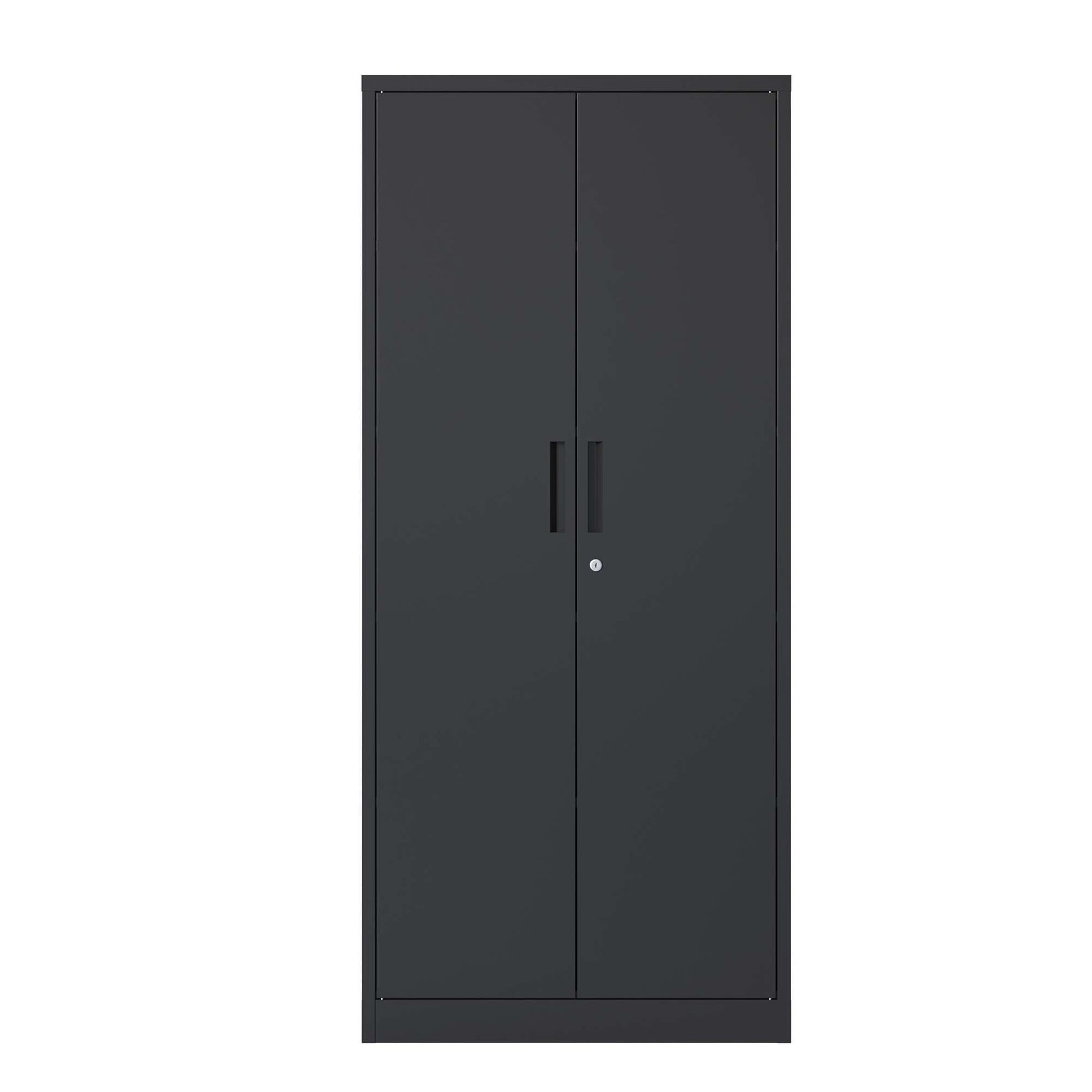 72"H Metal Garage Storage Cabinet, Black Tool Steel Locking Cabinet With Doors And 4 Shelves, Tall Cabinets For Garage Storage Systems Lockable File Cabinet For Home Office, Classroom Pantry Filing Cabinets 3 4 Shelves Black Office Adjustable Shelves