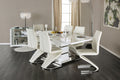 Contemporary Style Z Shaped Chair Base 2Pcs Dining Chairs Whitechrome Finish Side Chair Dining Room Furniture White Dining Room Contemporary,Modern Metal