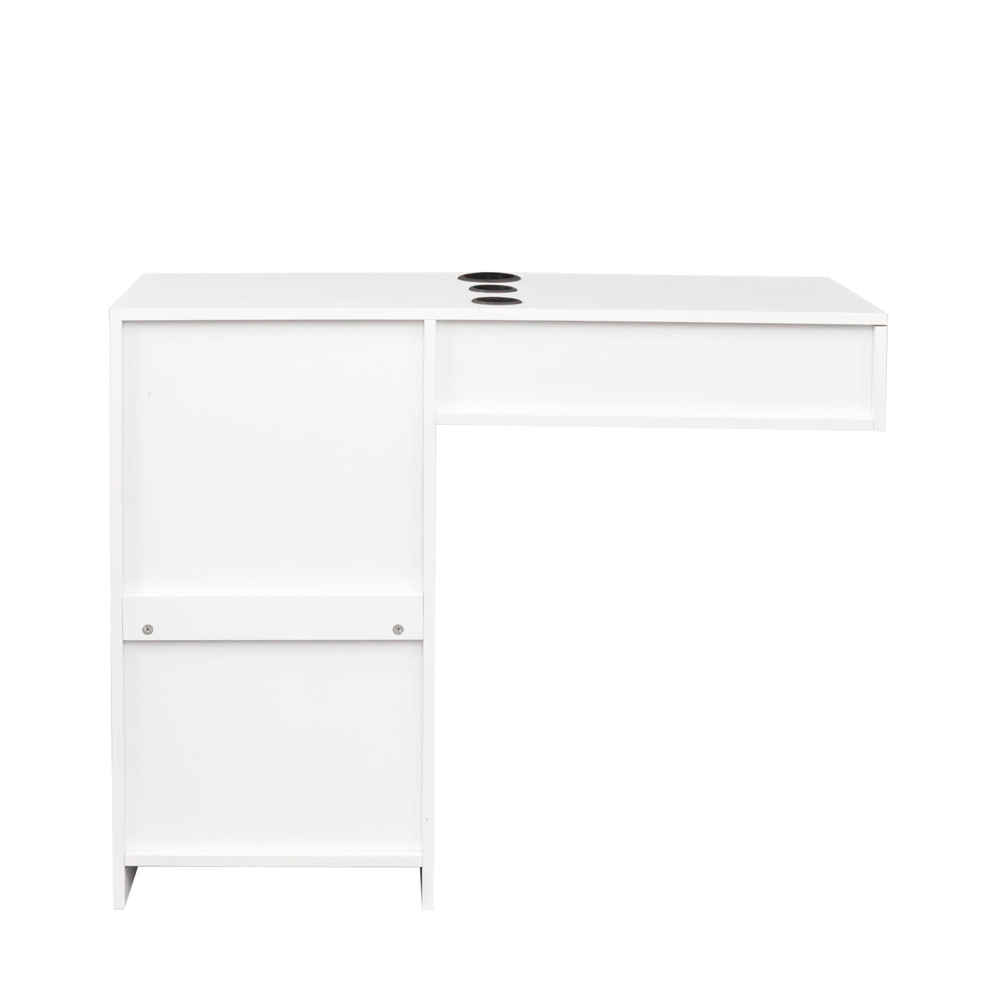 Wall Mount Barber Salon Station, Salon Storage Hair Stylist Equipment Set W Appliance Holders Lockable Drawers Storage Cabinet White Mdf