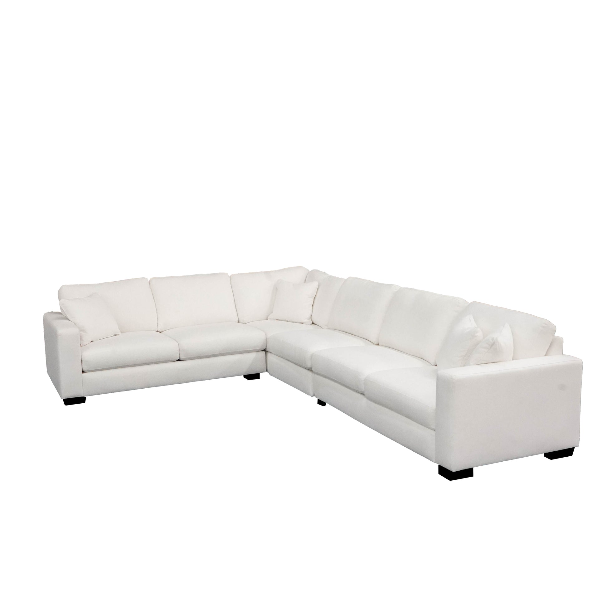 Concord Performance White Modular 4 Piece Sectional White Wood Polyester 6 Seat