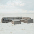 Harper Luxe Grey Sectional 7 Seat Configuration Grey Wood Linen