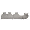 Contemporary 3 Piece Sectional Sofa Free Convertible Sofa With Four Removable Pillows For Living Room, Grey Grey Foam Boucle