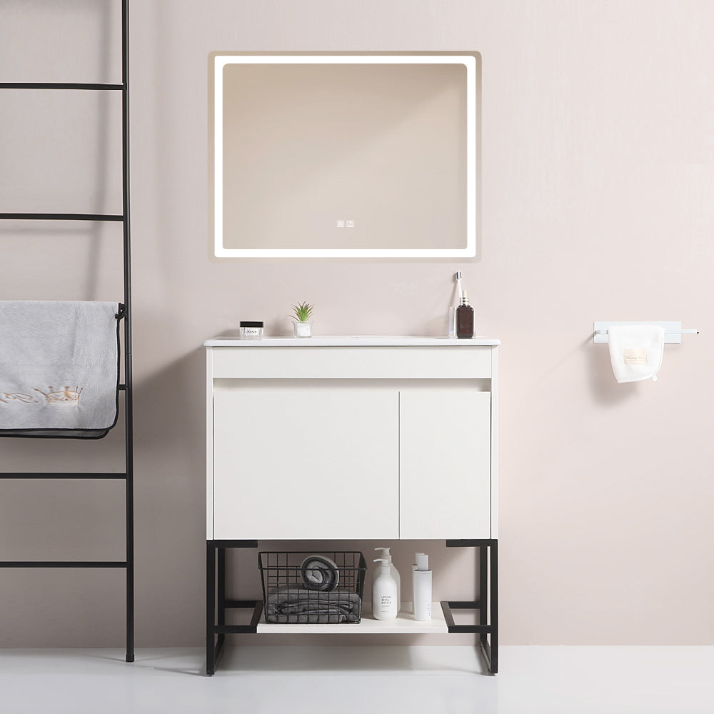 30" Bathroom Vanity with Sink,Bathroom Vanity Cabinet white-solid wood