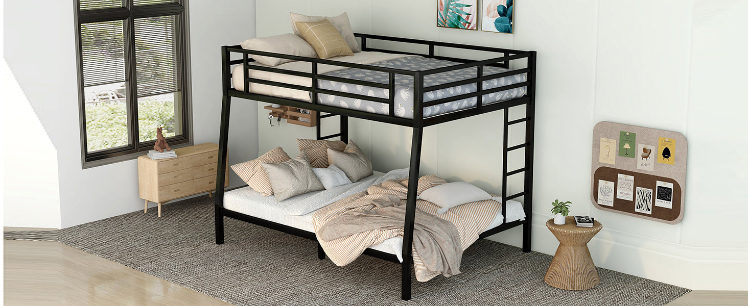 Metal Full Xl Over Queen Bunk Bed For Teens And Adults,Space Saving Noise Reduced No Box Spring Needed, Old Sku W1307S00015 Expect Arrive Date 2024 3 24 Black Metal