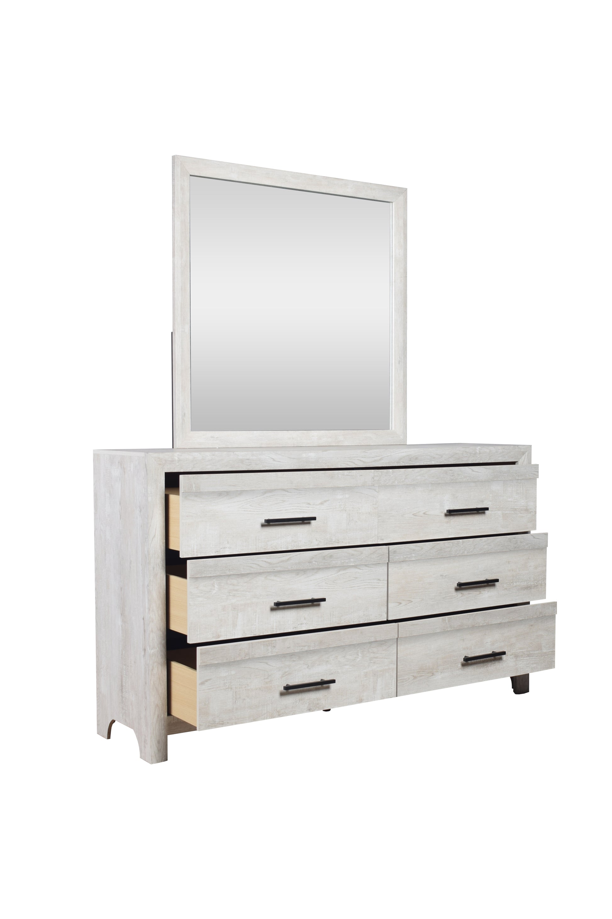 Denver Modern Style 6 Drawer Dresser Made With Wood In Gray Gray Bedroom Contemporary,Modern Solid Wood Mdf Wood