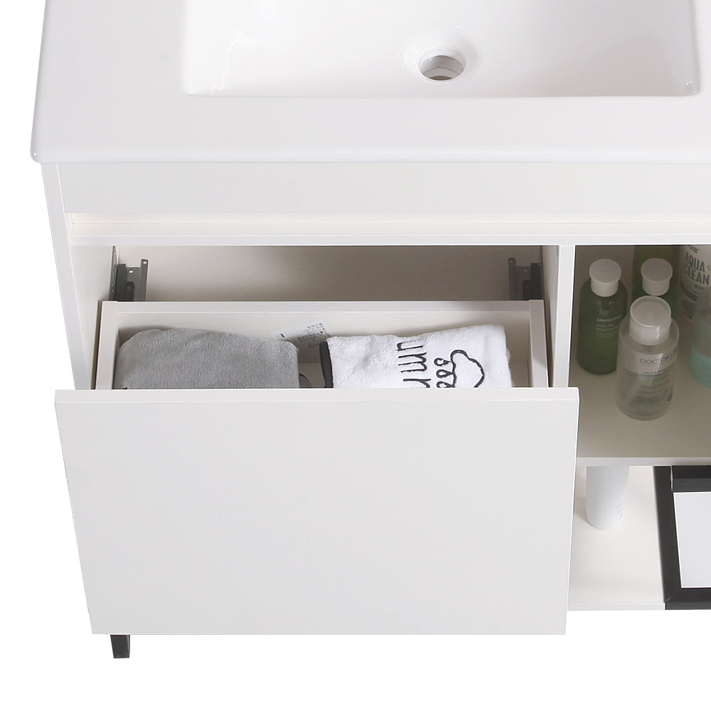 30" Bathroom Vanity with Sink,Bathroom Vanity Cabinet white-solid wood