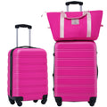 Hardshell Luggage Sets 2Pcs Bag Spinner Suitcase With Tsa Lock Lightweight Pink Abs