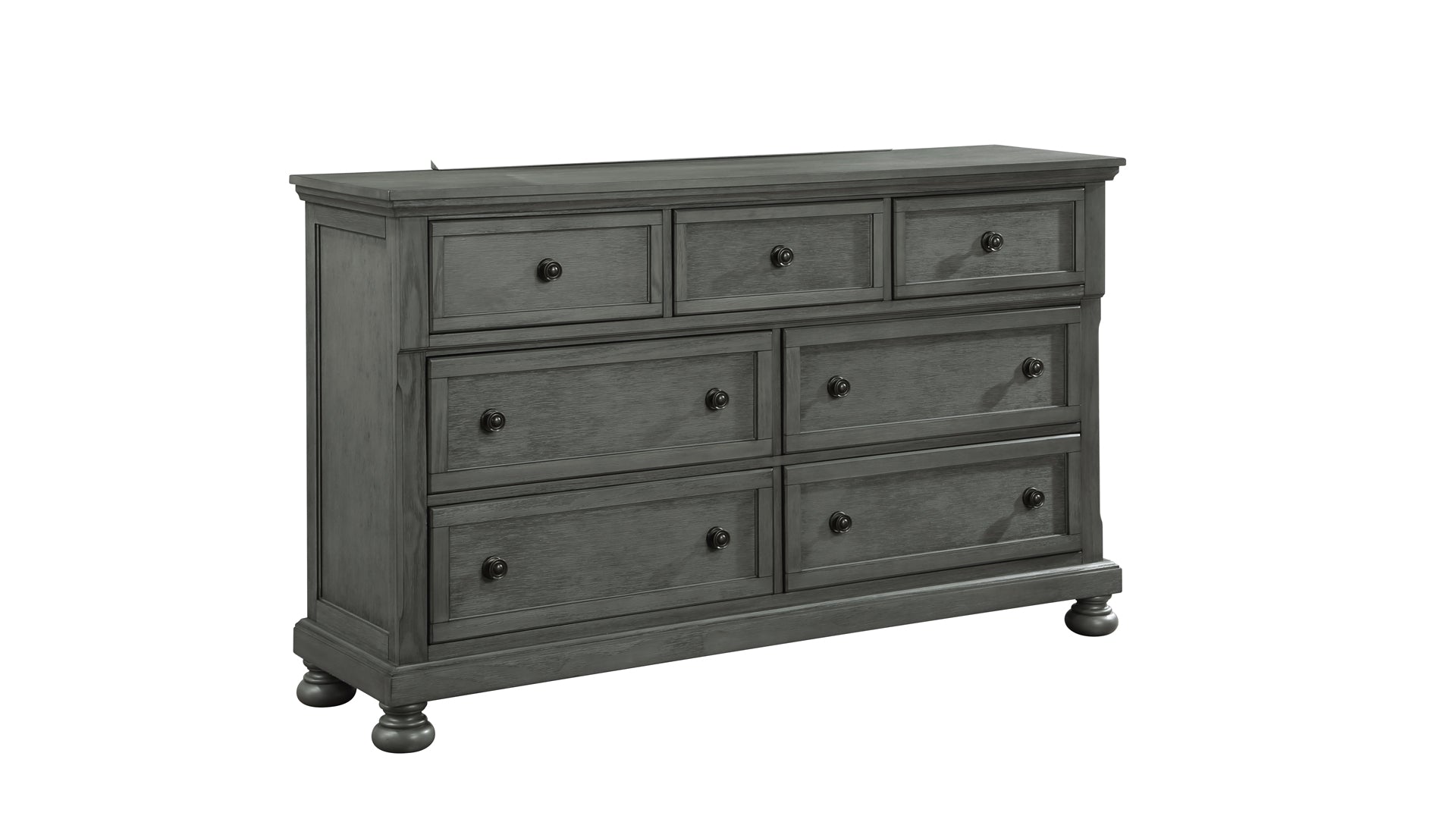 Jackson Modern Style 7 Drawer Dresser Made With Wood & Rustic Gray Finish Gray Gray Bedroom Contemporary,Traditional Solid Wood Mdf Wood