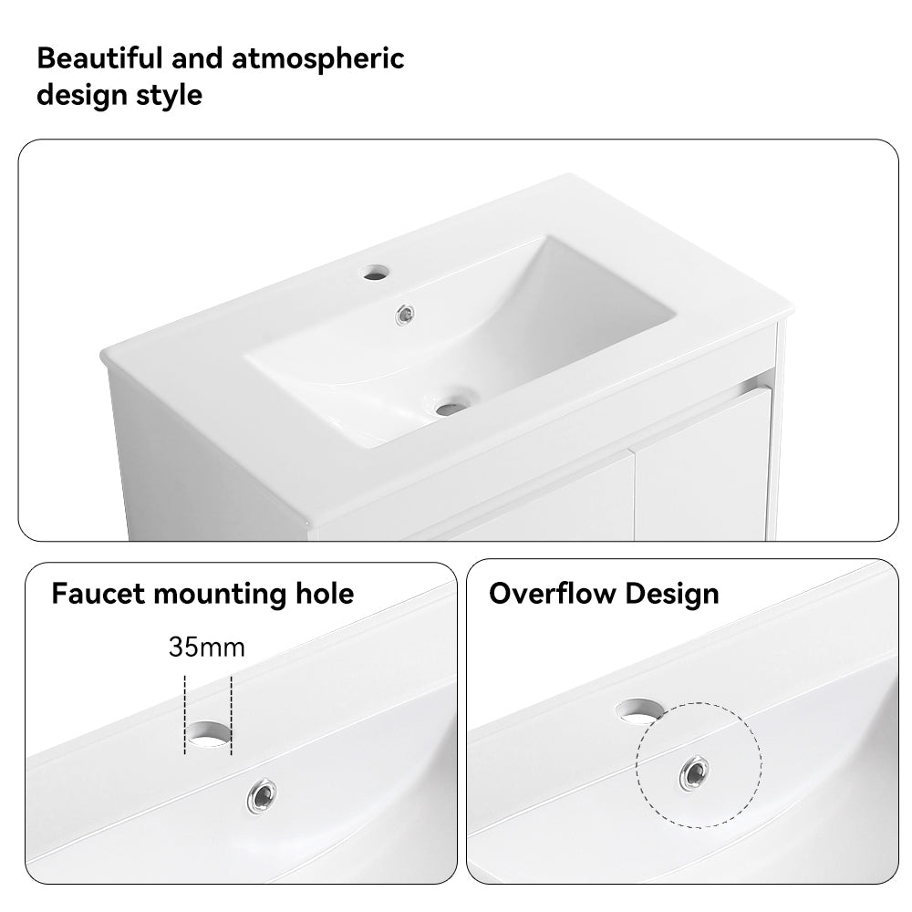 30" Bathroom Vanity with Sink,Bathroom Vanity Cabinet white-solid wood