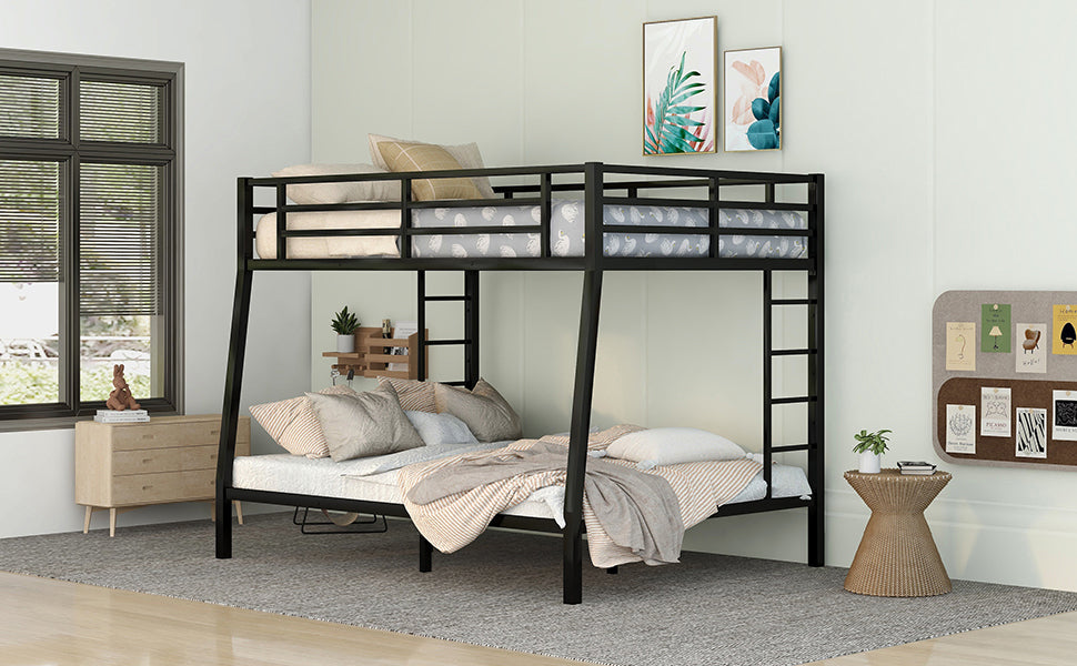 Metal Full Xl Over Queen Bunk Bed For Teens And Adults,Space Saving Noise Reduced No Box Spring Needed, Old Sku W1307S00015 Expect Arrive Date 2024 3 24 Black Metal