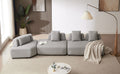 Contemporary 3 Piece Sectional Sofa Free Convertible Sofa With Four Removable Pillows For Living Room, Grey Grey Foam Boucle