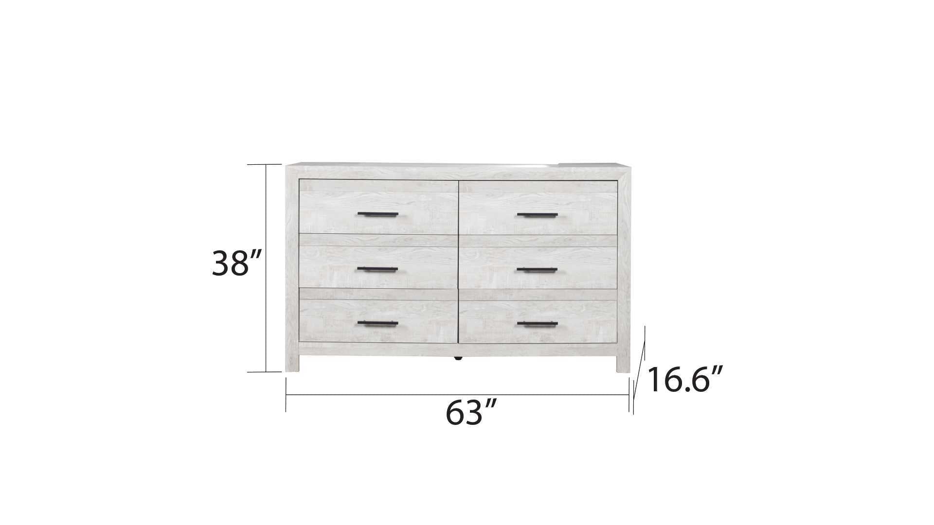 Denver Modern Style 6 Drawer Dresser Made With Wood In Gray Gray Bedroom Contemporary,Modern Solid Wood Mdf Wood