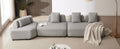 Contemporary 3 Piece Sectional Sofa Free Convertible Sofa With Four Removable Pillows For Living Room, Grey Grey Foam Boucle