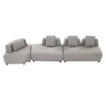 Contemporary 3 Piece Sectional Sofa Free Convertible Sofa With Four Removable Pillows For Living Room, Grey Grey Foam Boucle