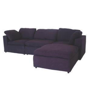 Harper Luxe Navy Sectional 4 Seat Configuration Navy Wood Linen