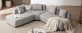 Contemporary 3 Piece Sectional Sofa Free Convertible Sofa With Four Removable Pillows For Living Room, Grey Grey Foam Boucle