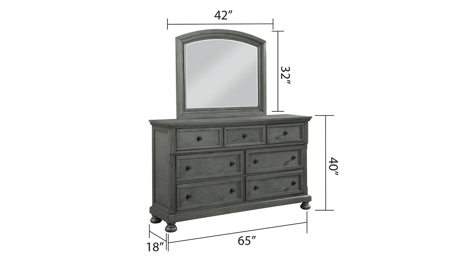 Jackson Modern Style 4Pc King Bedroom Set Made With Wood & Rustic Gray Finish Box Spring Not Required Gray Wood Gray 4 Piece Set Bedroom Bed Included,Dresser Included,Mirror Included,Nightstand Included Contemporary,Traditional Solid Wood Mdf Soft Close