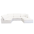 Harper Luxe White Sectional 5 Seat Configuration White Wood Linen 5 Seat