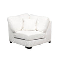 Concord Performance White Modular 4 Piece Sectional White Wood Polyester 6 Seat